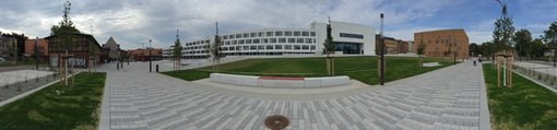Panorama des geisteswissenschaftlichen Campus' in der Emil-Abderhalden-Straße